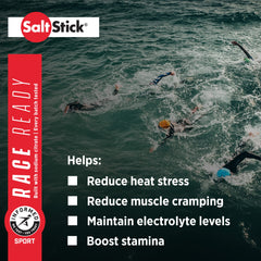 SaltStick Race Ready caps plus bottle in elite training setup.