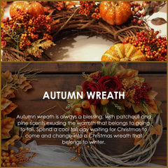 Salubrito autumn wreath diffuser disperses a warm fall aroma through your living space.