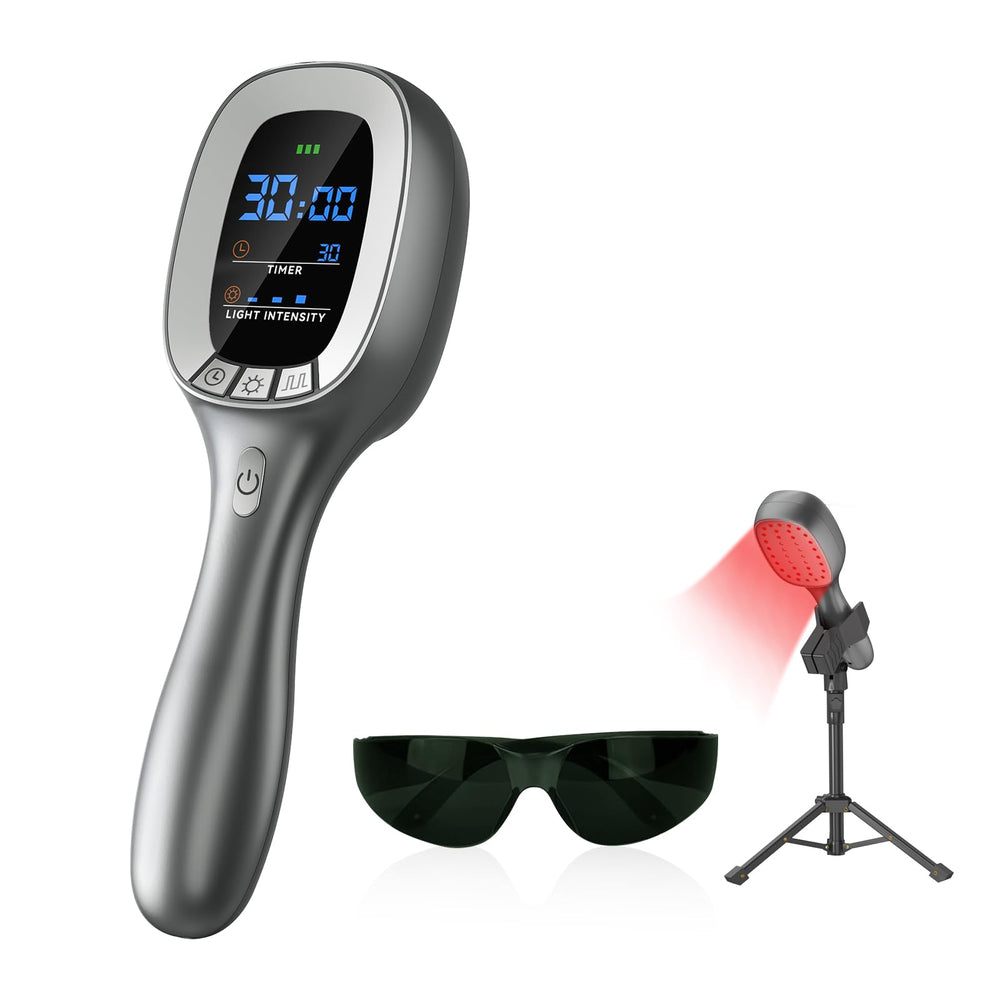 Samatule device front view showing dual wavelengths for targeted therapy