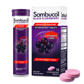 Sambucol elderberry effervescent tablets bottle for daily immune support.