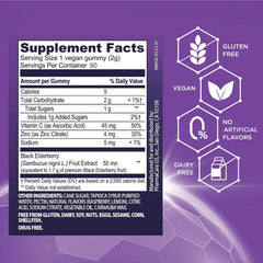 Sambucol elderberry gummies being poured onto a plate to show chewy texture