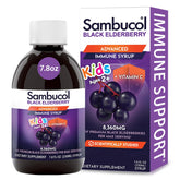 Sambucol Kids Elderberry Syrup bottle close-up for easy daily immune support