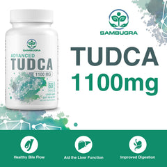 Sambugra TUDCA daily-dose illustration with two capsules