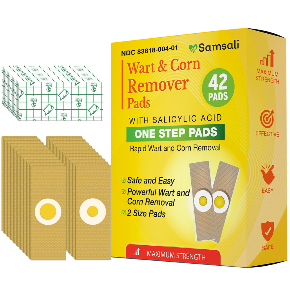 Samsali wart remover pad applied to the sole for targeted treatment and comfort