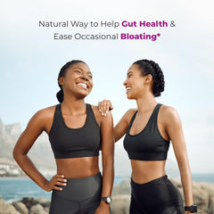 Bottle label shows 60 capsules, serving two daily for ongoing wellness.