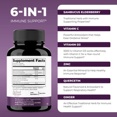 Close-up of Sandhu's elderberry capsules showing easy-to-swallow pills