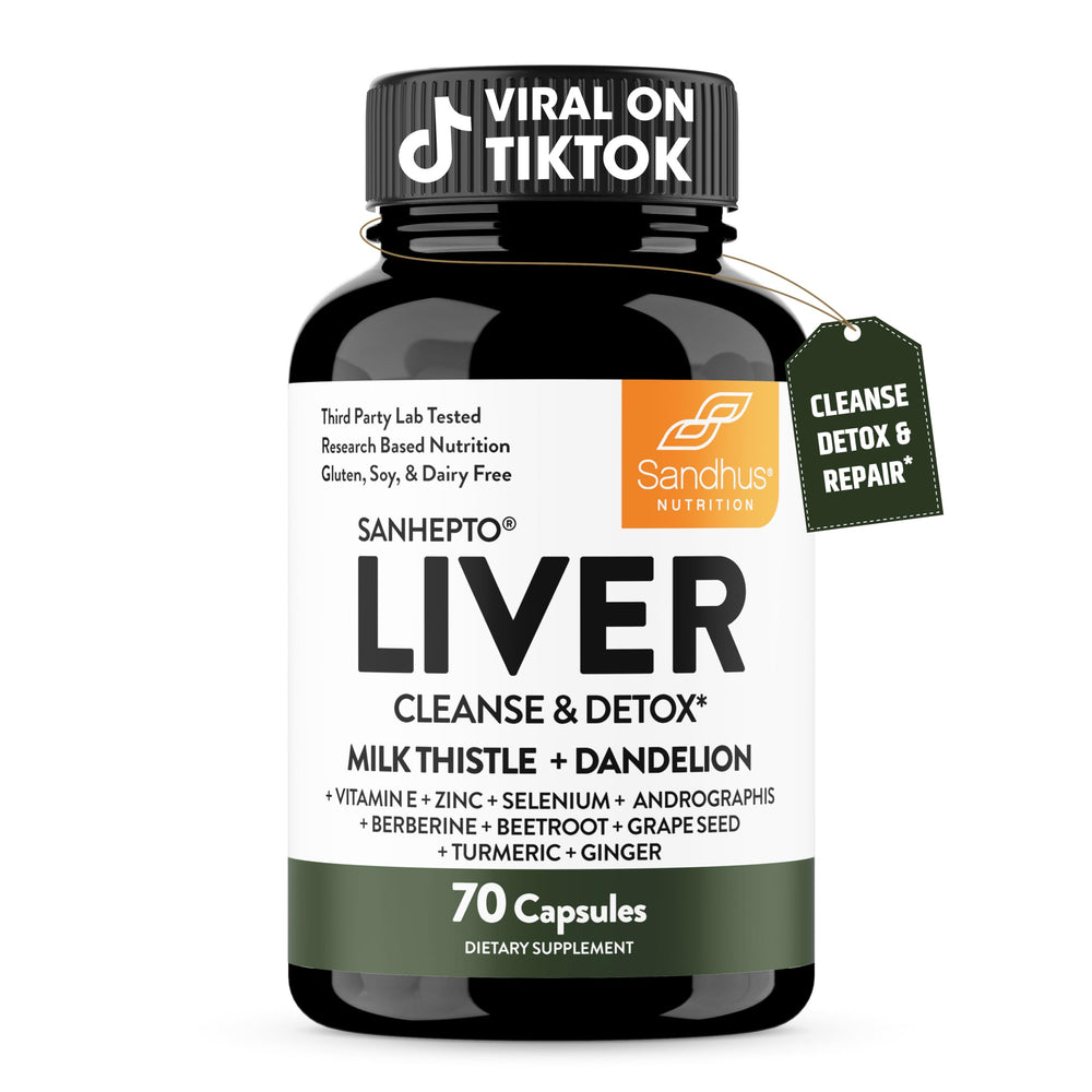 Sandhu's Liver Cleanse bottle for daily detox support on the go.