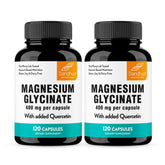 Sandhu's Magnesium Glycinate bottle with label promotes sleep support