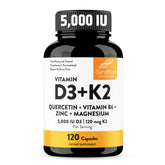 Sandhu's vitamin D3 K2 magnesium bottle showing a balanced daily bone support blend