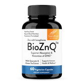 Sandhu's BioZnq zinc ionophores bottle promotes immune support and absorption.