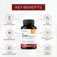 Sandhu's Zinc Quercetin pour shot demonstrates easy-to-swallow capsules.