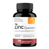 Sandhu's Zinc Quercetin bottle front view for daily supplementation.