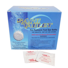 Sanicare Sani-Tablet 100-count pack for spa foot baths, quick sanitation