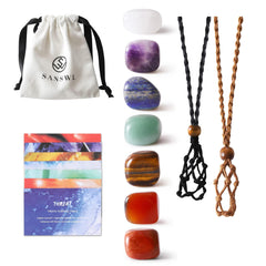 SANSWL 7 Chakra Necklace crown crystal close up for balanced energy and calm