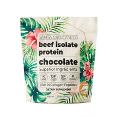 Santa Cruz Paleo beef isolate chocolate powder for shakes—high-protein, dairy-free