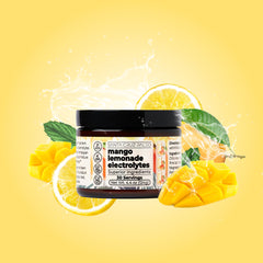 Santa Cruz Paleo Electrolyte Mango Lemonade label closeup showing mineral blend