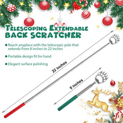 SANTAMADE back scratcher in 8-inch size fits pockets for on-the-go comfort.