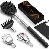 SANTAPICK back scratcher with telescoping extendable pole provides long reach