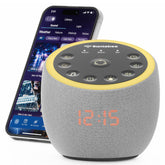 Santebee white noise sound machine with bedside clock for calmer nights