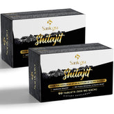 Santegra shilajit tablets bottle for convenient daily use.
