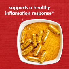 Santo Remedio Turmeric capsules closeup showcasing antioxidant turmeric blend.