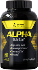 Sapir's Nutrition Alpha Enlargement Pills bottle supports daily stamina and energy