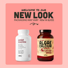 Close-up of Sapling calcium capsules showing vegan, non-GMO formula