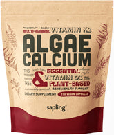 Sapling Calcium bottle with label showing vegan whole-food minerals for bone support