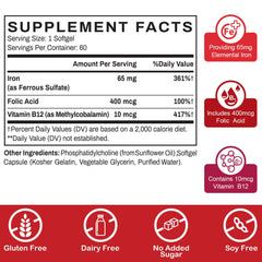Sapotax Liposomal Fe softgels closeup for easy swallowing