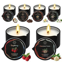 Sariiraw six-pack massage candles in packaging, ideal for gifting and home spa rituals.