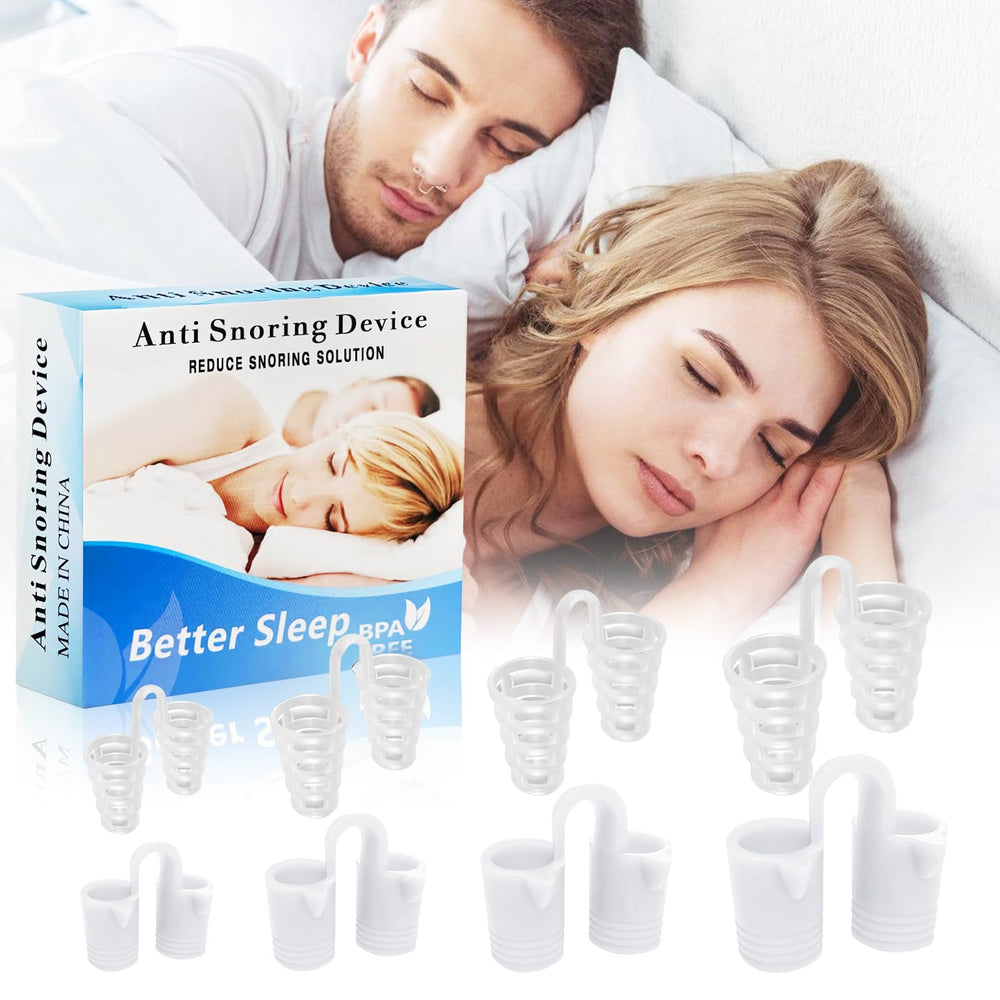 SARSWBBHI anti-snoring nose vents in an 8-size pack for a customizable fit.
