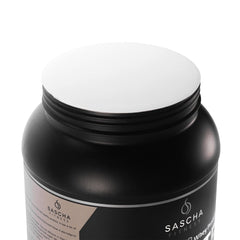 SASCHA FITNESS bottle demonstrates gluten-free and lactose-free formula