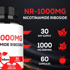 Satoomi NAD NR packaging emphasizes vegan, non-GMO integrity.