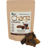 Sayan Chaga chunks with black crust, ideal for caffeine-free immune-support tea.