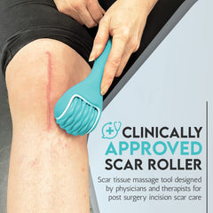 scarroller ice-massage-roller frozen and ready for cooling relief during treatment