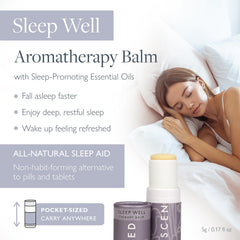 Scentered Sleep Well pocket-size balm for on-the-go relaxation and easy nightly use.