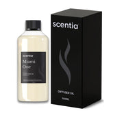 Scentia Miami One bottle front shows luxury hotel-inspired aroma for home ambiance.