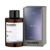 Scentify Bliss bottle cap close-up for premium diffuser oil enhancing home ambiance.