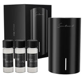 Scentiment Mini V2 LE diffuser front view in black, ideal for nightstand aromatherapy.