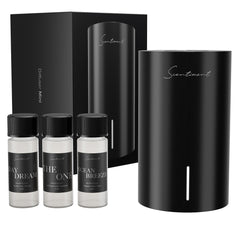 Scentiment Mini V2 LE diffuser front view in black, ideal for nightstand aromatherapy.