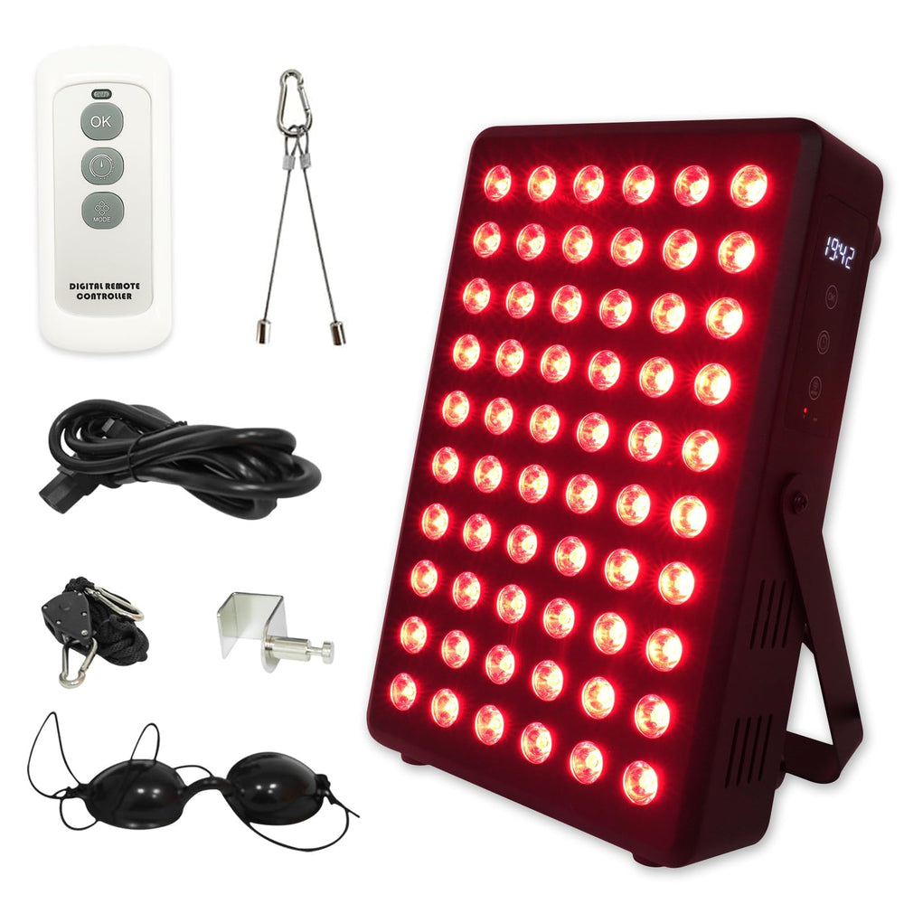 SCESFU red light panel front view with 60 LEDs for 660nm/850nm therapy