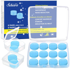 Schiara ear plugs for sleeping; blue, moldable silicone for peaceful rest and reduced noise.