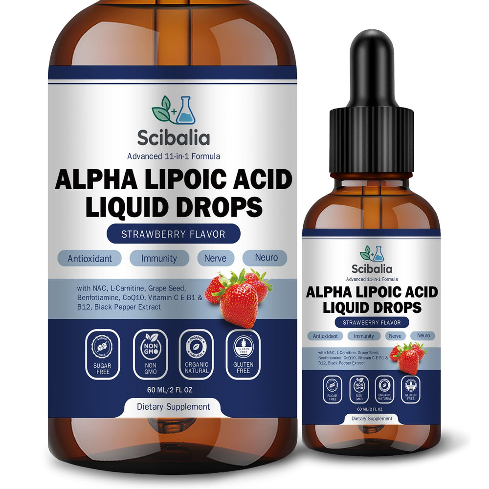 SCIBALIA Alpha Lipoic Acid liquid drops bottle for broad antioxidant support and daily vitality