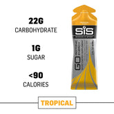 Science in Sport Energy Gel Tropical front view shows fast-acting carbs for on-the-go fueling.