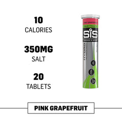 Science in Sport Hydro pink grapefruit flavor for refreshing endurance hydration.