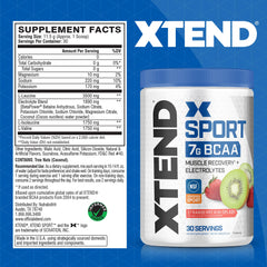 XTEND Sport bottle labeled with Strawberry Kiwi Splash flavor close-up