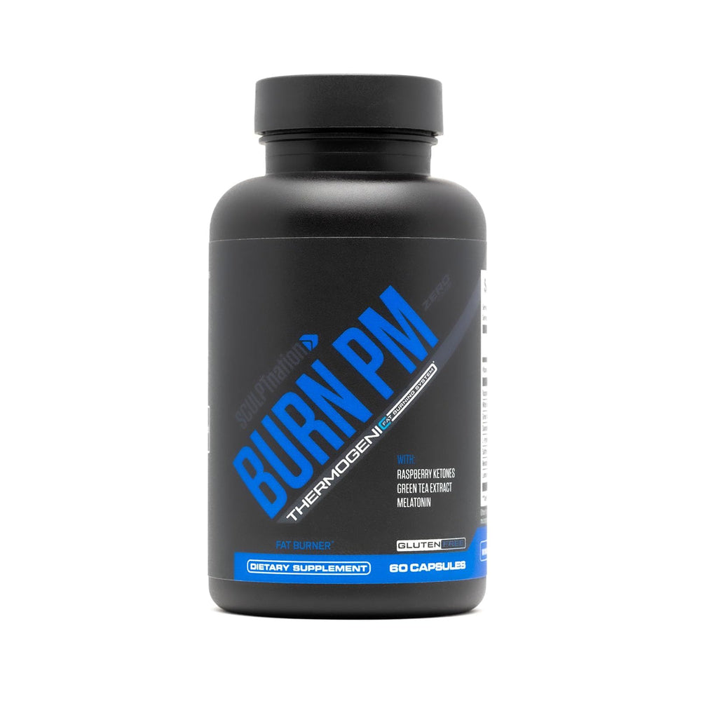 Sculpt Nation Burn PM bottle front view for night-time fat support
