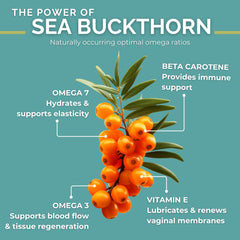 SEABUCKWONDERS Fem-Omega7 softgels close-up for daily intake