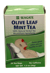 Seagate olive leaf herbal mint tea box for daily refreshment