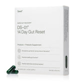 Seed 14 Day Gut Reset bottle front shows packaging for quick gut support in daily routine.